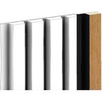 Corlea Oak & Black Tongue End Cap for Slatted Wall Panelling - 2400mm