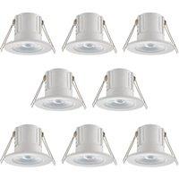 Saxby Integrated LED Fire Rated IP65 Fixed Matt White Downlight - Pack of 8