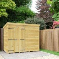 DIY Sheds Pent Shiplap Pressure Treated Double Door Windowless Shed - 8 x 5ft