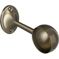 Rothley Antique Brass End Bracket - 25mm