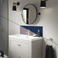 Mermaid Double Sided Deep Sea Blue / Smoked Rose Bathroom Splashback - 800 x 250mm