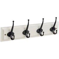Wickes 4 Antique Black Hooks on Cream Rail