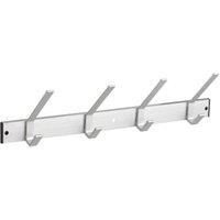 Wickes 4 Utility Coat Hooks on Satin Aluminium Rail