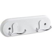 Wickes 2 Polished Chrome Double Hooks on White Board