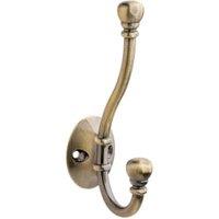 Wickes Ball End Hat & Coat Hook - Antique Brass