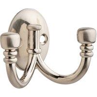 Wickes Ball End Twin Robe Hook - Satin Nickel