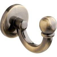 Wickes Screw In Single Hook - Antique Brass