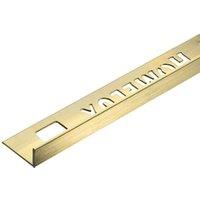 Homelux 8mm Light Brushed Gold Metal Straight Edge Tile Trim - 2.5m