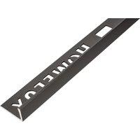 Homelux 8mm Carbon Metal Straight Edge Tile Trim - 2.5m