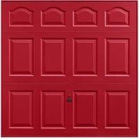 Garador Cathedral Panelled Framed Canopy Garage Door - Ruby Red - 2438 x 2136mm