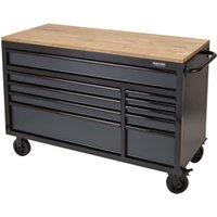 BUNKER Grey 10 Drawer Workbench Roller Tool Cabinet - 56in