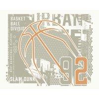 Origin Murals Modern Basketball Grey Wall Mural - 3.5 x 2.8m