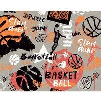 Origin Murals Graffiti Basketball Orange Wall Mural - 3.5 x 2.8m