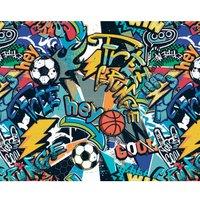 Origin Murals Sports Graffiti Blue Wall Mural - 3 x 2.4m