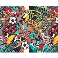 Origin Murals Sports Graffiti Red Wall Mural - 3.5 x 2.8m