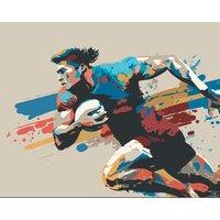 Origin Murals Rugby Player in Graphic Style Natural Wall Mural - 3 x 2.4m