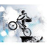 Origin Murals BMX Biking Blue Wall Mural - 3.5 x 2.8m