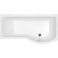 Carron Brio Single Ended No Tap Hole RH Carronite Shower Bath with Shower Bath Screen and Front Bath Panel - 1650 x 850mm