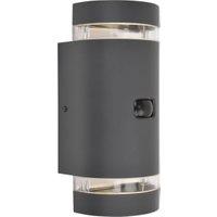 Lutec Focus PIR Up & Down Wall Light - Dark Grey
