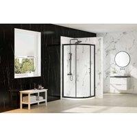 Nexa By MERLYN 6mm Black Framed Quadrant Single Sliding Door Shower Enclosure - 900 x 900mm