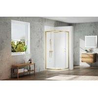 Nexa By MERLYN 6mm Brushed Brass Framed Quadrant Single Sliding Door Shower Enclosure - 900 x 900mm