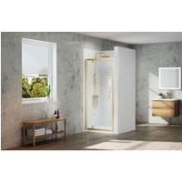 Nexa By Merlyn 6mm Framed Brushed Brass Pivot Shower Door Only - 900mm