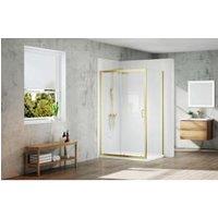 Nexa By MERLYN 6mm Framed Brushed Brass Side Panel Only - 1900 x 800mm
