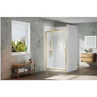 Nexa By MERLYN 6mm Framed Brushed Brass Sliding Door Only - 1400mm