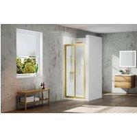 Nexa By MERLYN 6mm Framed Brushed Brass Bi-Fold Shower Door Only - 760mm