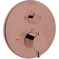 Vitra Origin Round BUILT-IN 2 Way Thermostatic Shower Mixer Valve - Soft Copper
