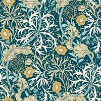 Hoopla Seaweed Garden Petrol Blue Matt Wallpaper - 10m