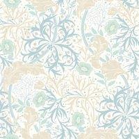 Hoopla Seaweed Garden Soft Blue Matt Wallpaper - 10m