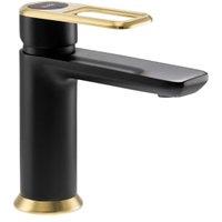 Abode Levarto Basin Mixer Tap - Black & Brass