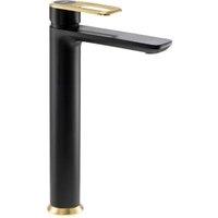 Abode Levarto Tall Basin Mixer Tap - Black & Brass