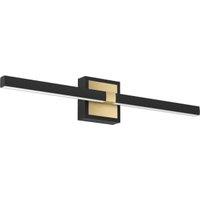 Eglo Peguera LED Bathroom Mirror Light - Black / Brass Steel