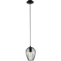 Eglo Newtown 1-Light Vintage Caged Hanging Pendant Light - Black