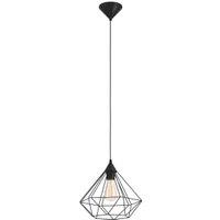 Eglo Tarbes Large 1-Light Geometric Pendant Light - Black