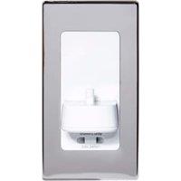 Proofvision In-Wall White Electric Toothbrush Charger & Shaver Socket - Polished Steel