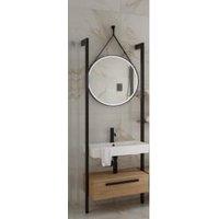 Wickes Rimini Wall System Vanity Unit Only with White Basin - 600mm