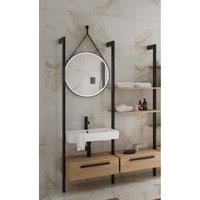 Wickes Rimini Wall System Vanity & Tower Unit Only with Shelves & White Basin - 1800mm