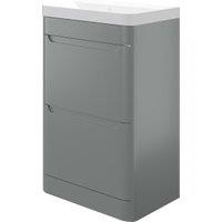 Wickes Malmo Dust Grey Freestanding J Pull Compact Vanity Unit & Basin - 500 x 350mm