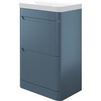Wickes Malmo Misty Blue Freestanding J Pull Compact Vanity Unit & Basin - 500 x 350mm