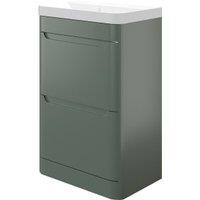 Wickes Malmo Reed Green Freestanding J Pull Compact Vanity Unit & Basin - 500 x 350mm