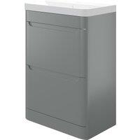 Wickes Malmo Dust Grey Freestanding J Pull Compact Vanity Unit & Basin - 600 x 350mm