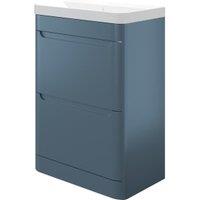 Wickes Malmo Misty Blue Freestanding J Pull Compact Vanity Unit & Basin - 600 x 350mm