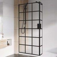 Roman Haven 8mm Select Pivoting Deflector Black Wet Room Grid Panel Only - 2000 x 343mm