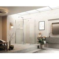 Roman Haven 8mm Fluted Pivoting Deflector Chrome Wet Room Panel Only - 2000 x 343mm