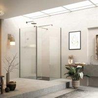 Roman Haven 8mm Fluted Nickel Wet Room Shower Screen Only - 2000 x 765mm