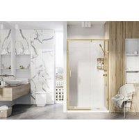 Roman Liberty 8mm LH Brushed Brass Single Sliding Shower Door for Recess Fitting - 1500mm