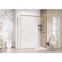 Roman Liberty 8mm LH Brushed Brass Single Sliding Shower Door Only for Side Panel Fitting - 1700mm
